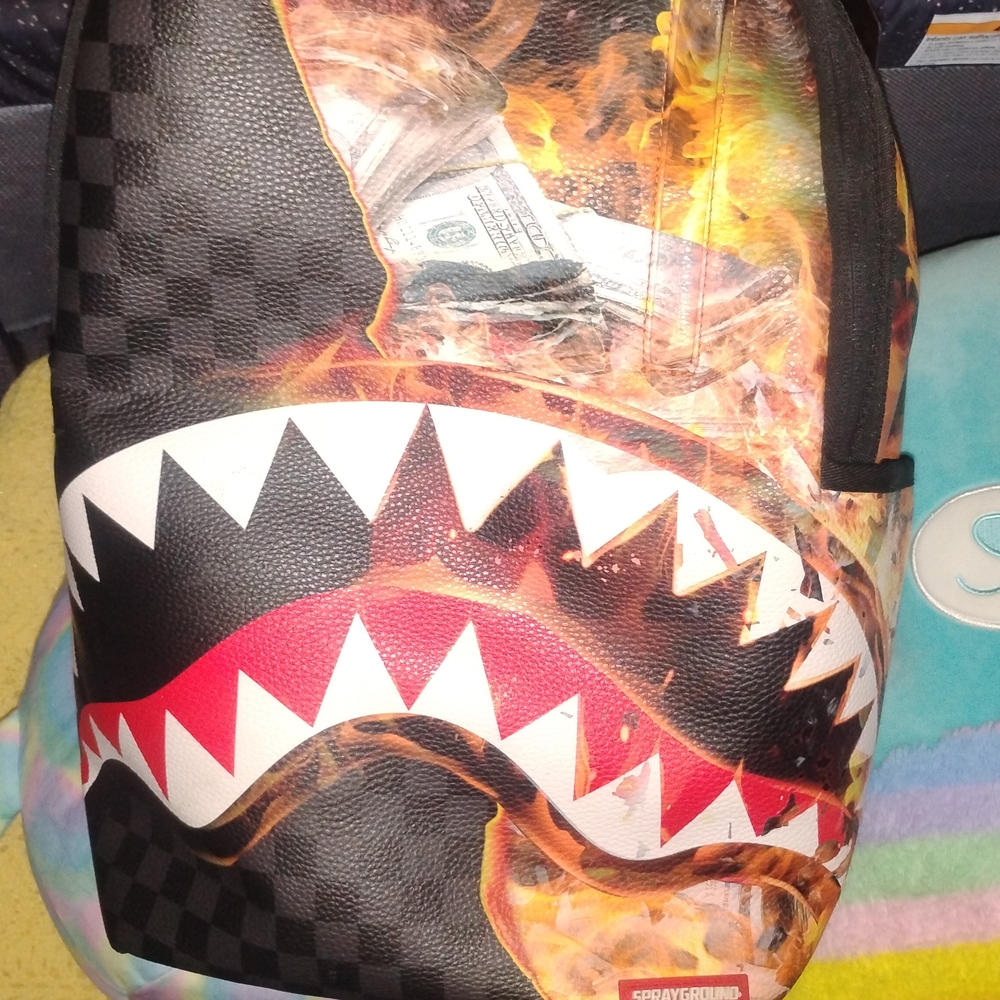 Sprayground Fiery Shark Backpack